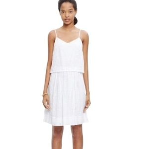 MADEWELL WHITE SKYLIGHT OVERLAY CASUAL MIDI DRESS